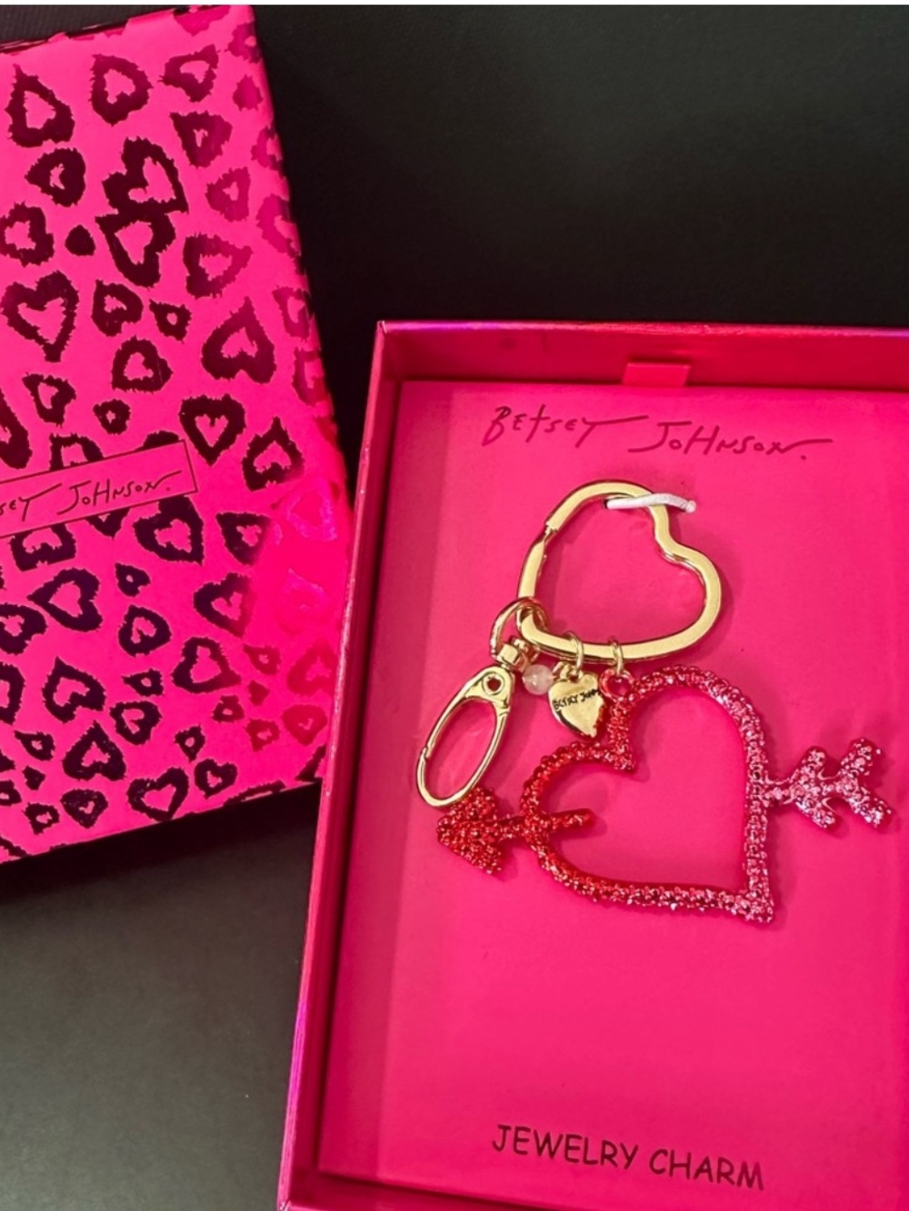 🆕Betsey Johnson Heart Jewelry Charm/Keychain